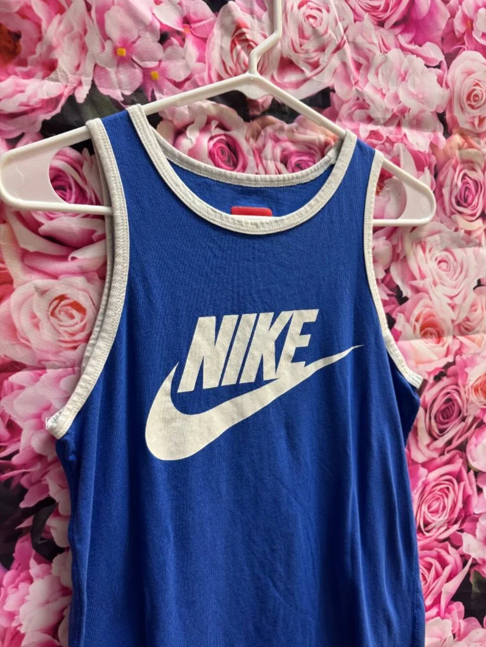 Nike Blue Tank Top with White Trim and Logo